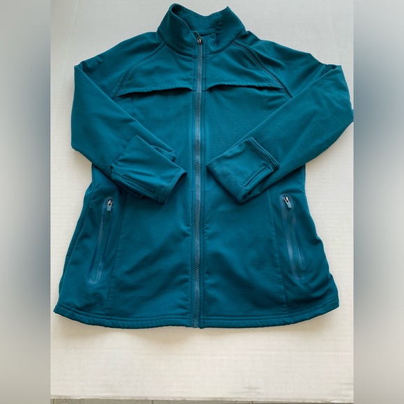 Fabletics Jacket - Teal - Medium - EUC - Athletic - Yoga - Workout - Picture 1 of 15